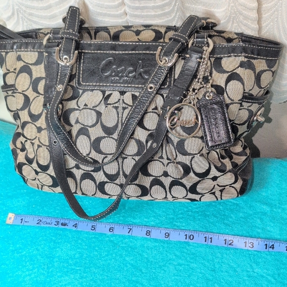 Coach Handbags - Coach Black and Cream Signature Tote
